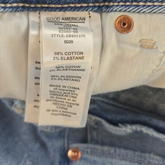 Good American Cut Off Denim Shorts Light Wash Plus size 20 - Picture 4 of 7